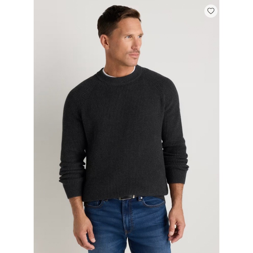 NEW Quince Mens 100% Organic Cotton Crewneck Sweater Size XL Gray Minimalist